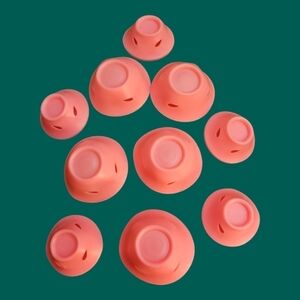 5/$25 Ten Piece Pink Soft Silicone Mushroom Beach Wave Curlers NWOT